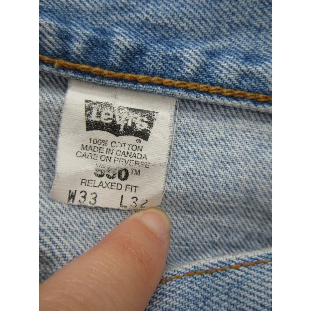 VINTAGE Levis 550 Jeans 33X32 Relaxed Fit Tapered Red Tab Denim 90s *